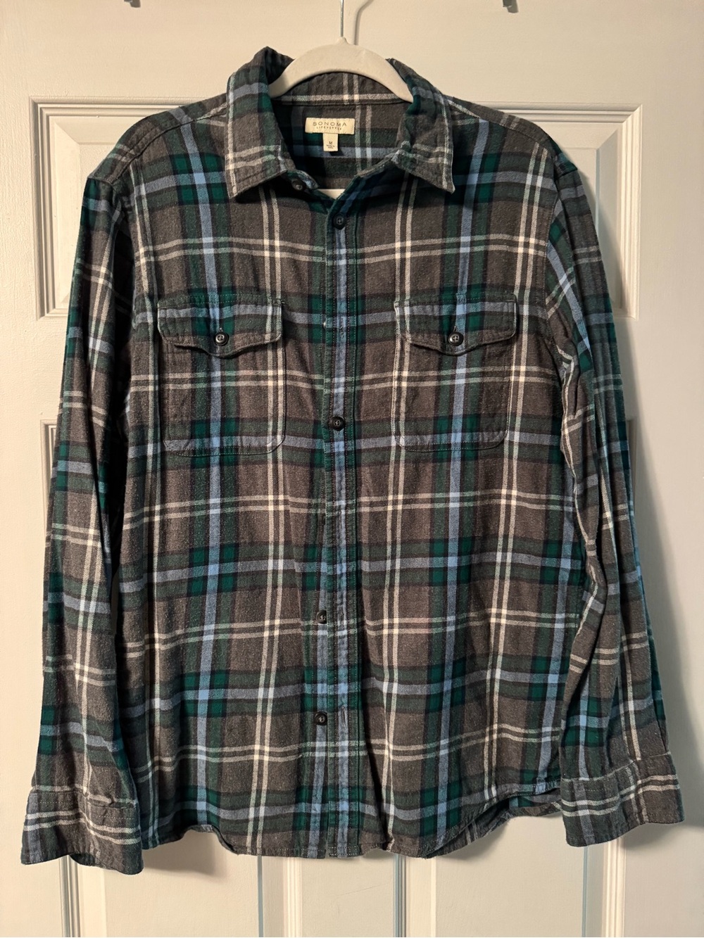 Sonoma Flannel Plaid Button-Down Shirt